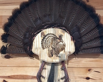 DIY Turkey Fan Mount/Beard Mount/Spur Mount/Unique Turkey Fan Mount/Fractal Burn/Fathers Day/Turkey Hunter Gift/Easy Turkey Fan Mount