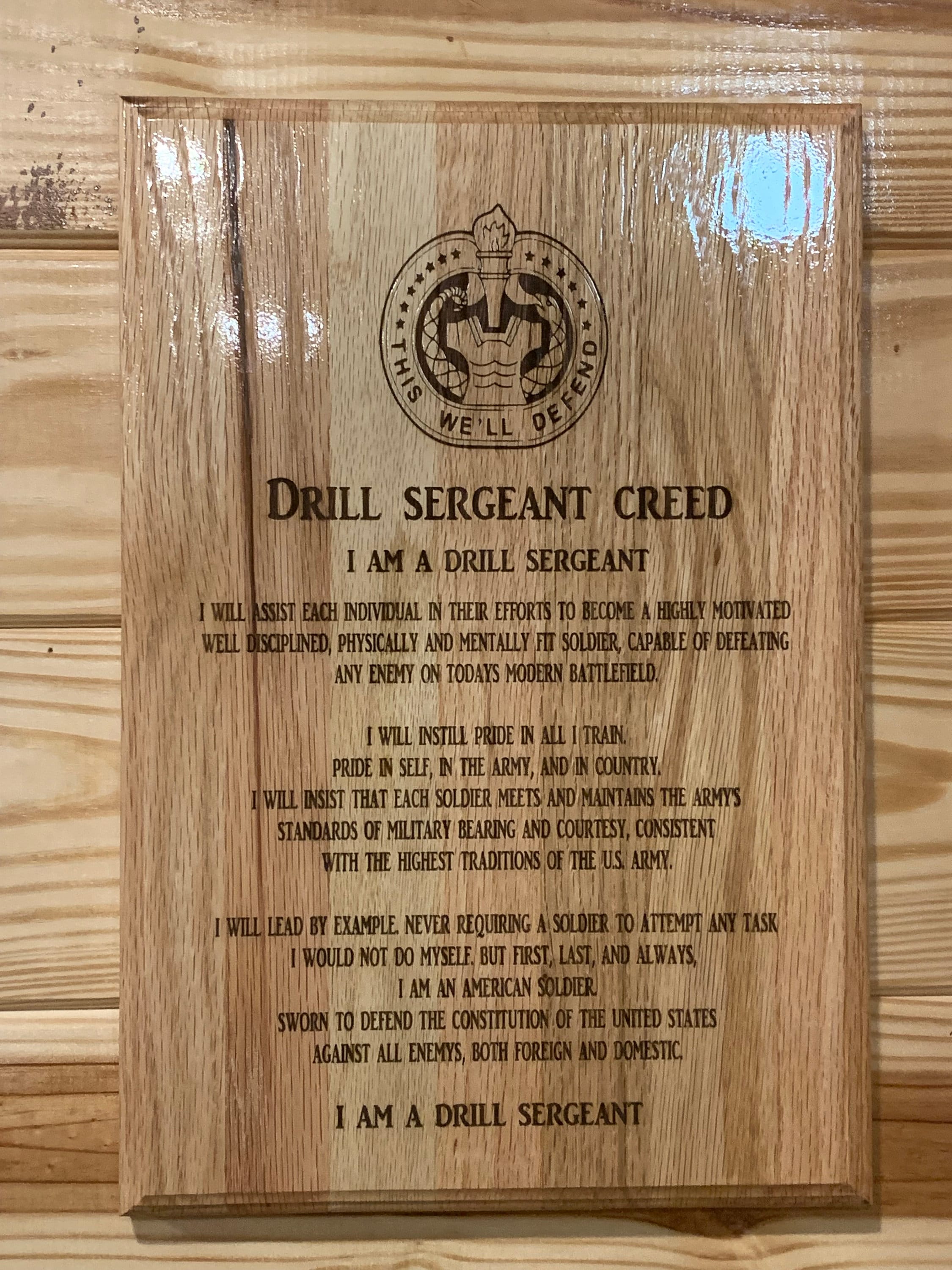 Army Drill Sergeant Plaque, Drill Sergeant Creed, Wood Plaque, Wood