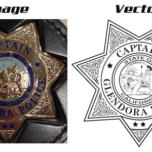 Glendora Police Department California/Badge/ SVG/CNC/Laser/Digital File
