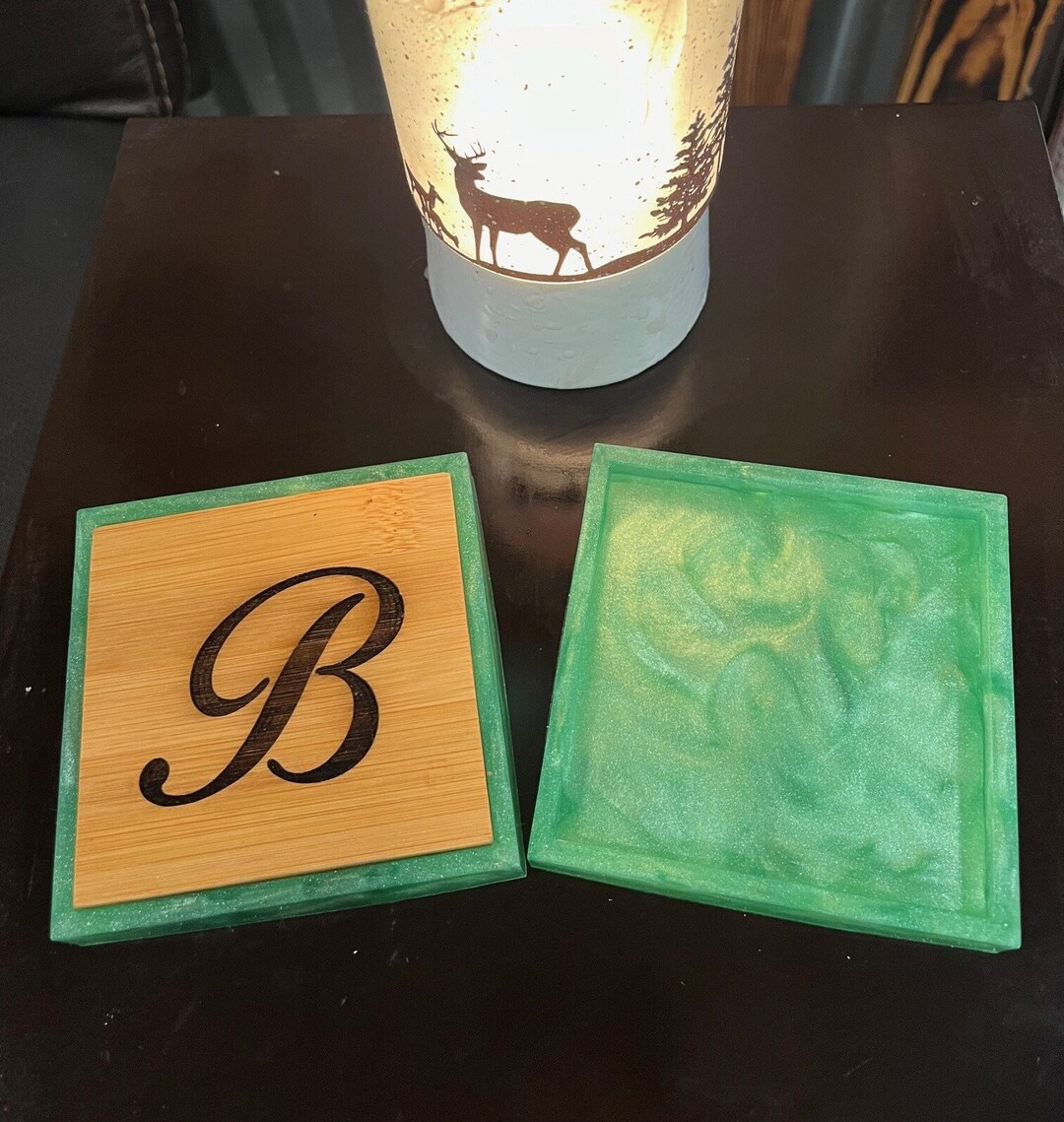 Personalized Coasters/epoxy Coasters/monogram Wood/bar Coasters/fathers ...