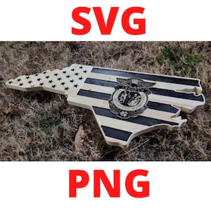North Carolina Trooper State Cut Out Flag