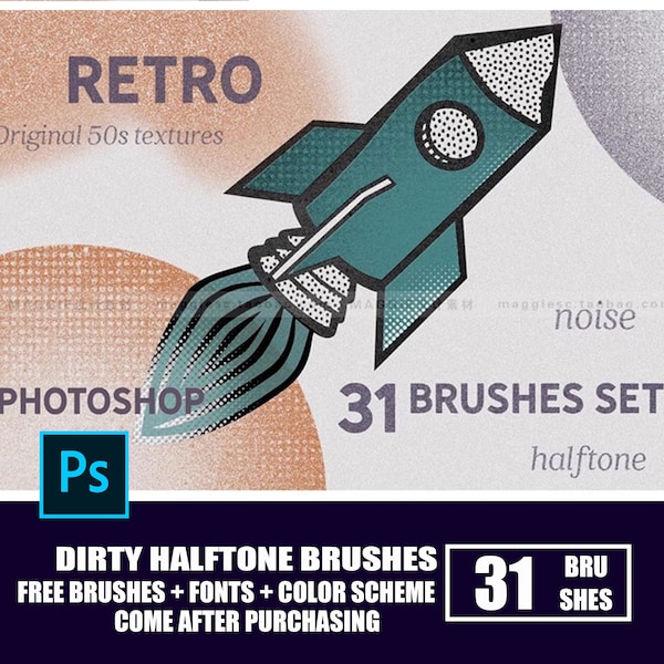 Dirty Halftone Brushes/Photoshop Halftone Brushes/Hand-drawn Halftone Brushes/Print Effect Brushes/Pattern Dot Brushes/Dot Texture Brushes