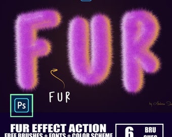 Realistic Fur Photoshop Brushes: Animal Hair Effects (Digital Download)