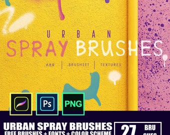 27 pennelli Urban Spray per Photoshop: Street Art Design (download digitale)