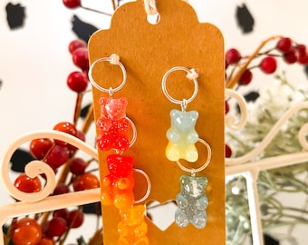 Stitch Markers for Knitting, Stitch Marker Set, Knitting Notions, Place Markers, Gummy Bear Knitting Notions