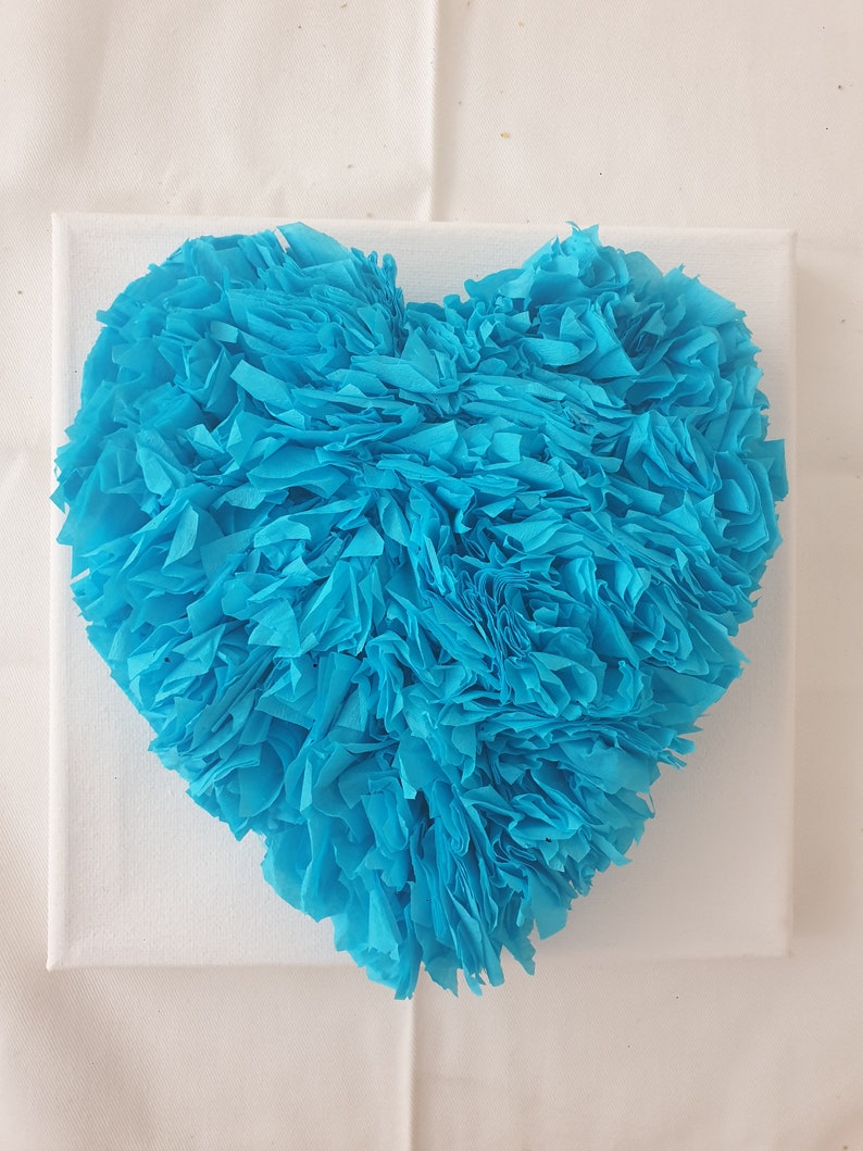 Tissue Paper Heart Art Etsy