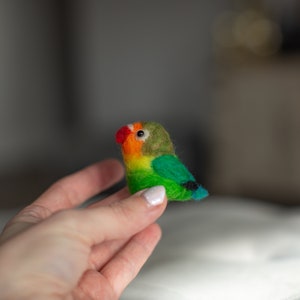 Mini needle felt bird lovebird