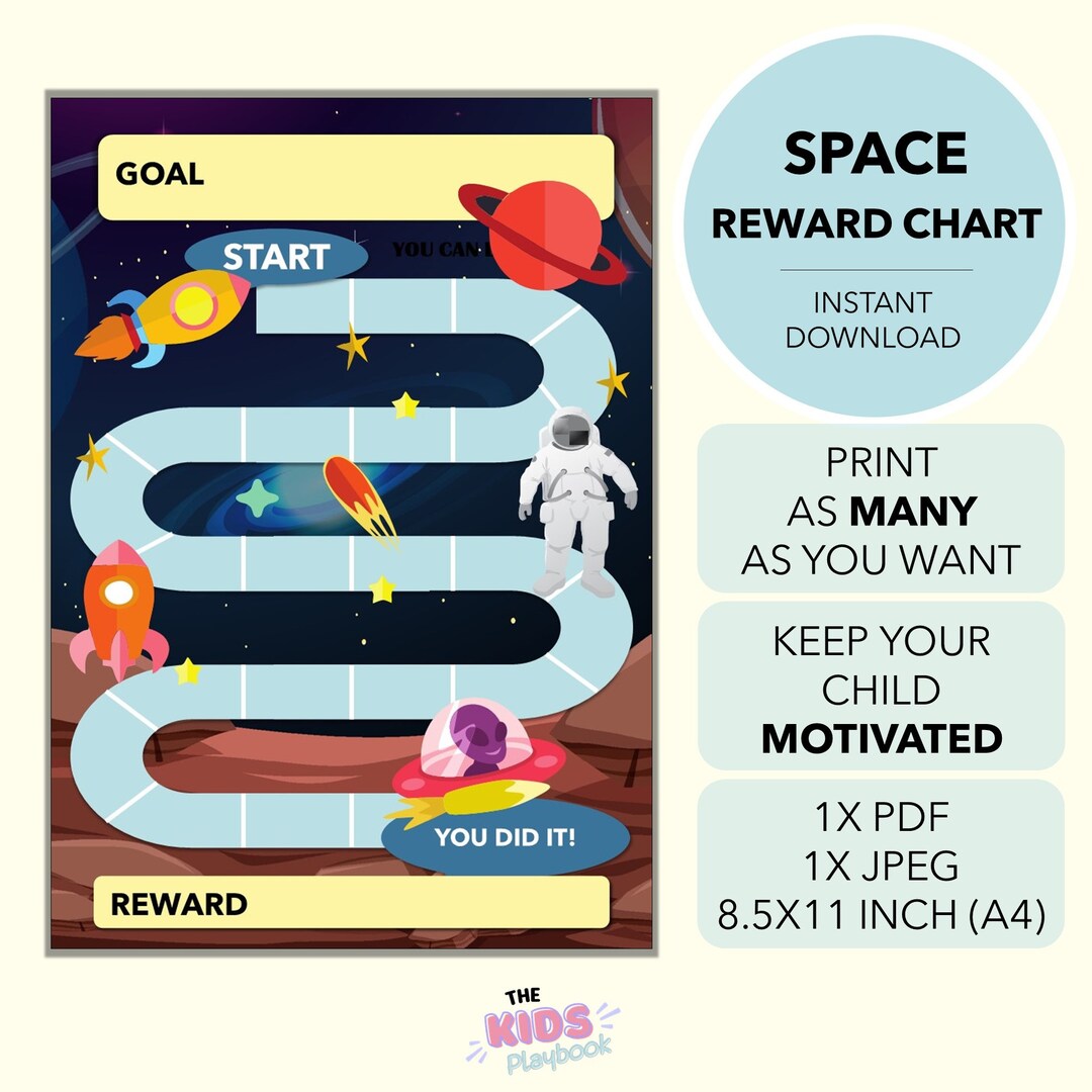 Space Reward Chart Printable Space Kids Behavior Chart Instant Download Toddler Chore Chart ...