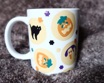 Sugar Cookies / Halloween Cookie Mug / Cookie Mugs / Halloween Mugss / Cute Halloween Mugs / Ghost / Pumpkin / Black Cat / Halloween Decor