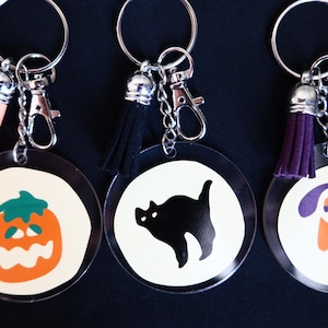 Sugar Cookies Keychains / Halloween Cookies / Cookie Keychains / Halloween Keychains / Cute Keychains / Ghost / Pumpkin / Black Cat Keychain