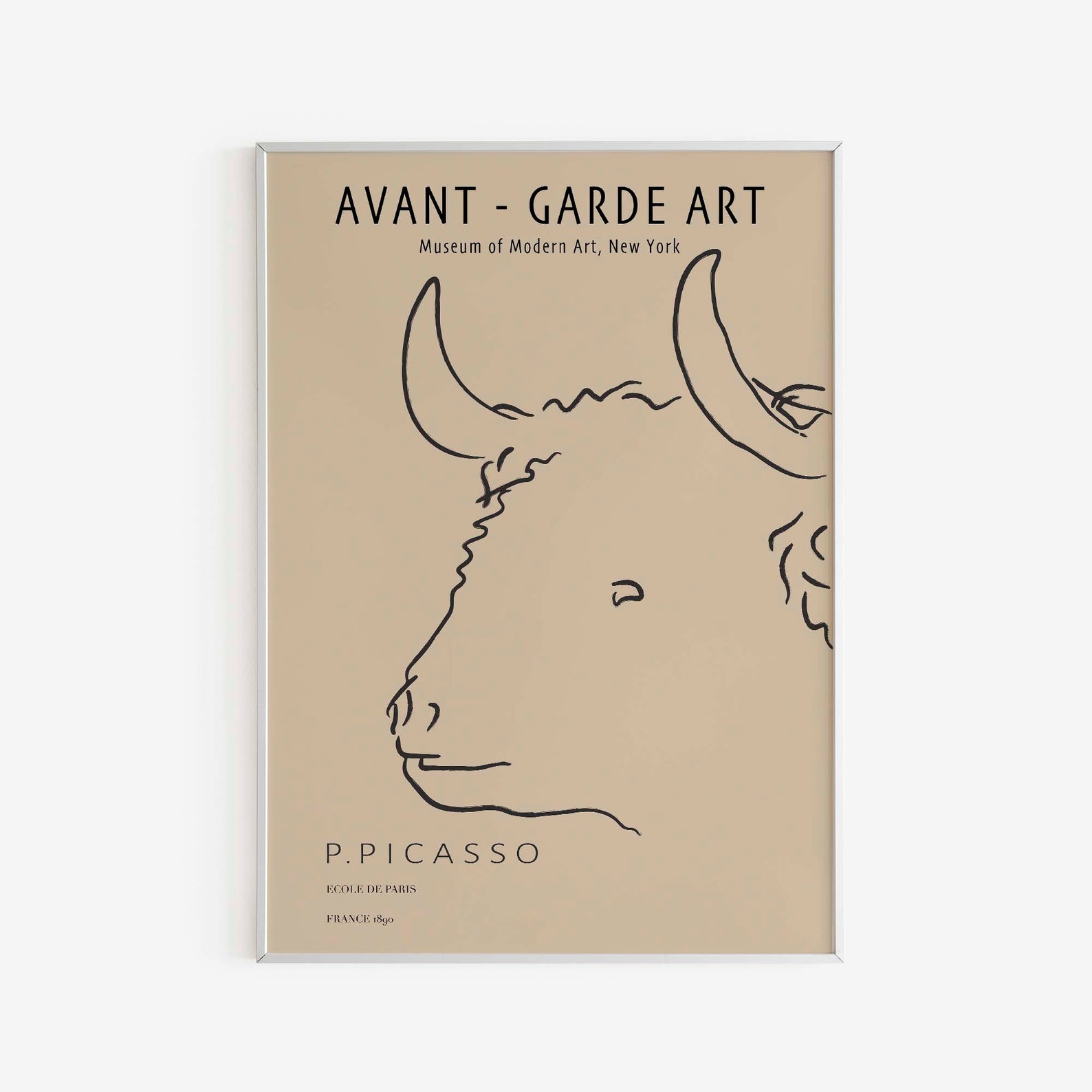 Pablo Picasso the Cow Picasso Animal Line Art Poster Avant - Etsy