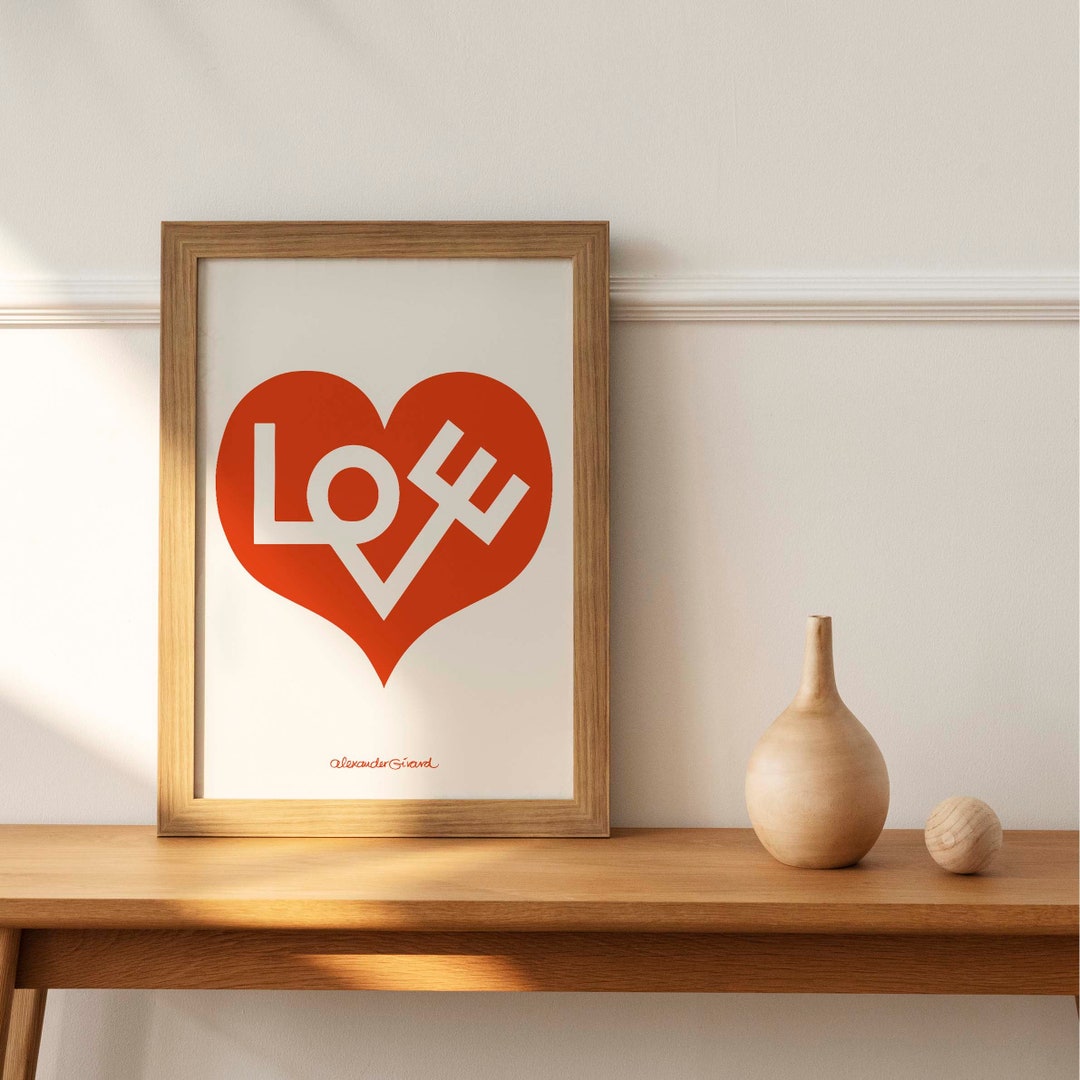 Alexander Girard Love Heart 1972 Midcentury Modern Etsy