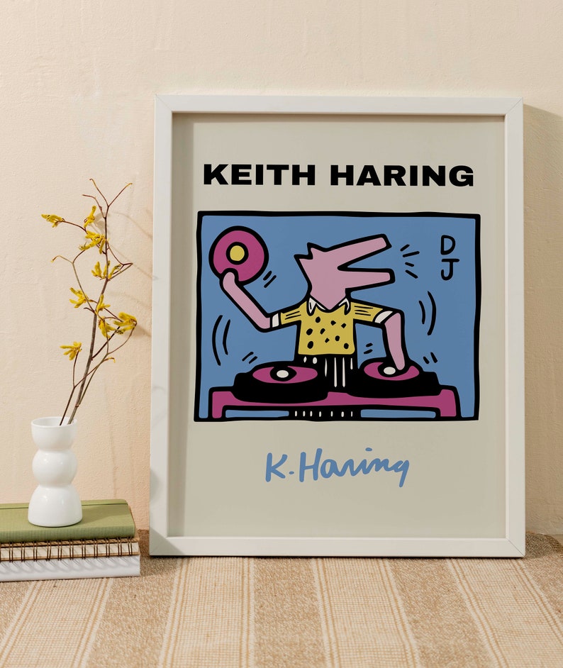 Keith Haring Keith Haring DJ Dog Art Exhibition Poster Etsy