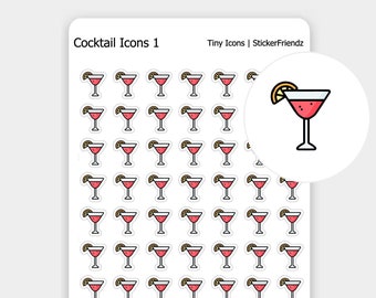 Cocktail Icon Sticker | Planner Sticker | Icon Sticker| Bullet Journal Sticker | Matte Stickers