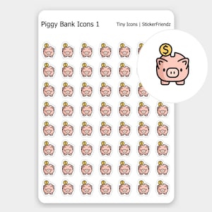 Piggy Bank Icon Sticker | Planner Sticker | Icon Sticker| Bullet Journal Sticker | Matte Stickers