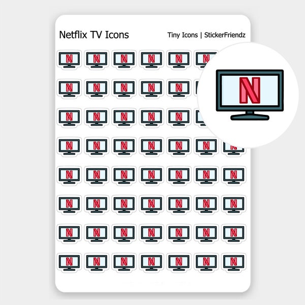 Netflix TV Icon Sticker | Planner Sticker | Icon Sticker| Bullet Journal Sticker | Matte Stickers