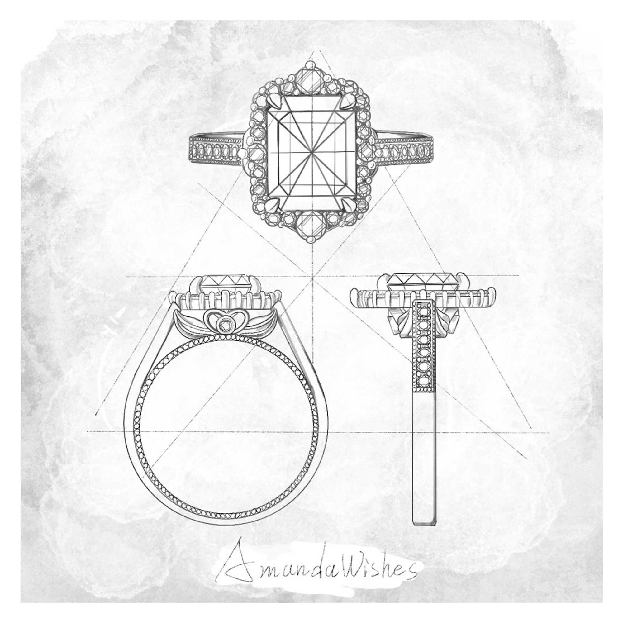 Emerald Cut Green Lab Created Emerald K Solid Gold Ring Etsy UK