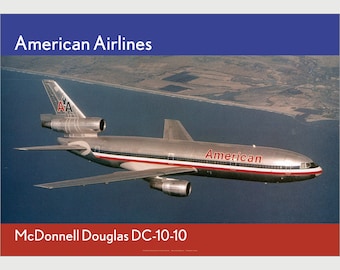 American Airlines Art Print – McDonnell Douglas DC-10-10 - Aerial view – 3 sizes available