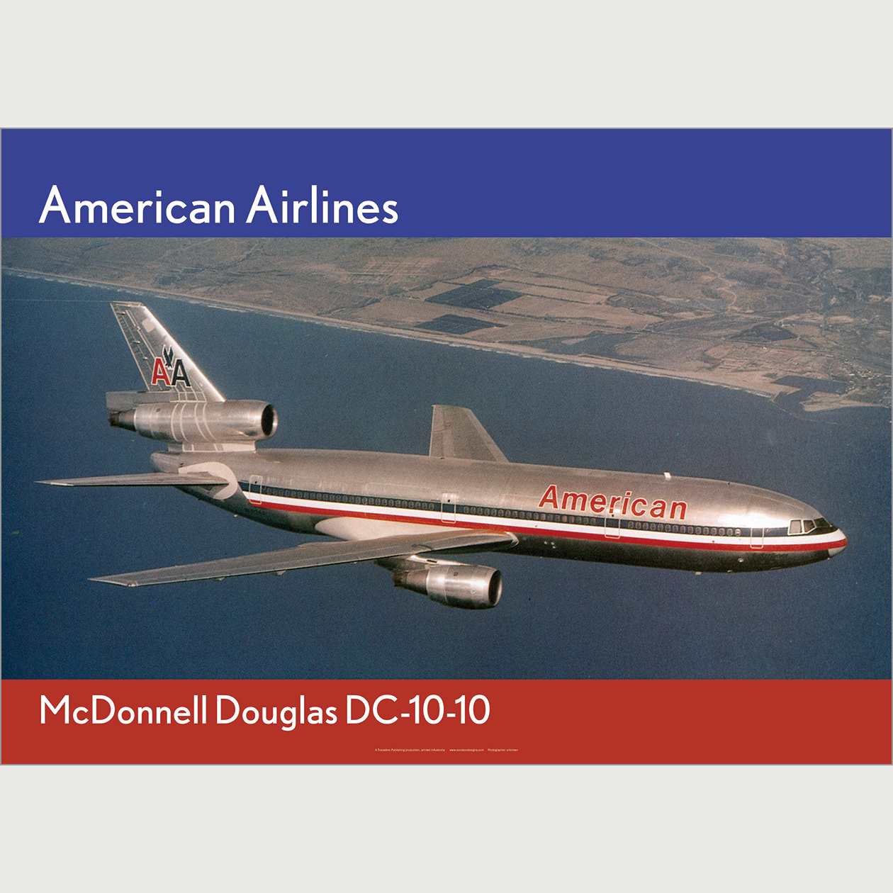 アメリカン航空アートプリント - マクドネル・ダグラス DC-10-10