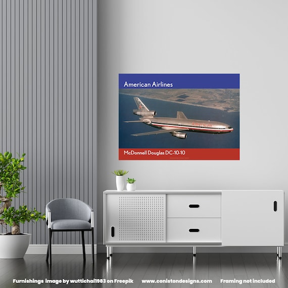 アメリカン航空アートプリント - マクドネル・ダグラス DC-10-10