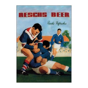 Resch's Beer Retro Art Print – 1930s Football Pub Sign