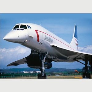 British Airways Concorde Art Print - BAC Aerospatiale Supersonic Aircraft Airliner - 3 sizes available poster-print