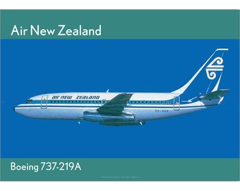 Air New Zealand Boeing 737-219A Art Print - In-flight view - Aviation - 2 sizes available poster-print