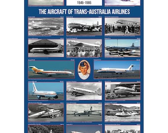 Trans-Australia Airlines TAA Aircraft Art Print – Aircraft operated from 1946 to 1986 – Size: A1 84 x 59 cm (33" x 23")