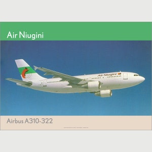 Air Niugini Airbus A310-322 Art Print - In-flight view - Aviation 1989-2002 - 2 sizes available poster-print