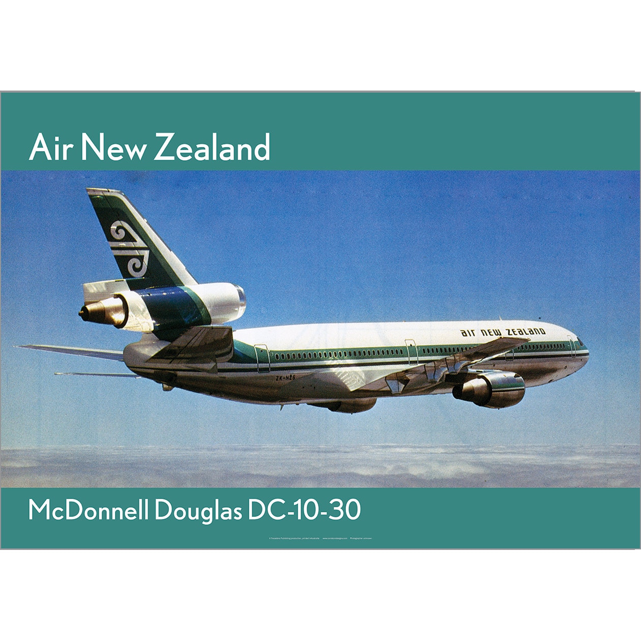 Air New Zealand McDonnell Douglas DC-10-30 Art Print - In-flight view - Aviation - 2 sizes available poster-print