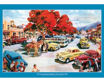 1951 Holden Town Centre Art Print – Australian Automotive Scene
