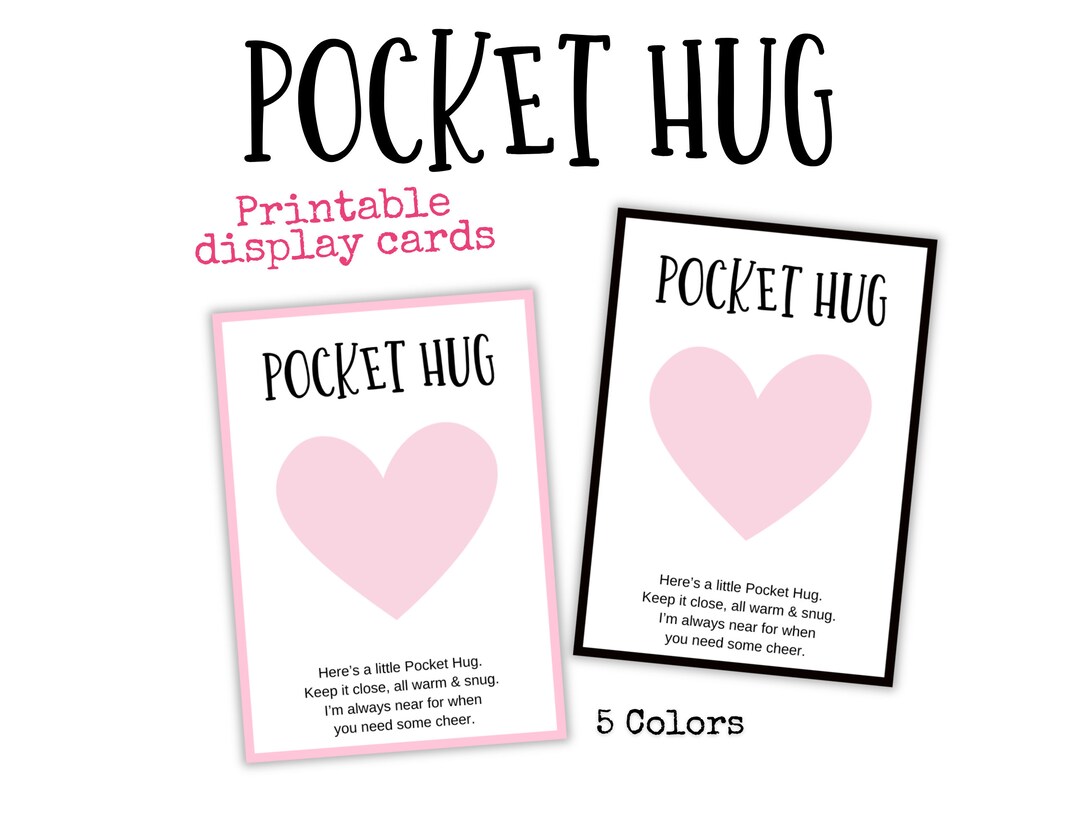Pocket Hug Cards Pocket Hug Tags Printable Pocket Hug Token Cards Pocket Hug Cards Pocket Hug Tags Printable Pocket Hug Token Cards