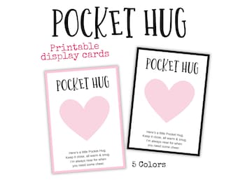 Pocket Hug Karten, Pocket Hug Tags druckbare Pocket Hug Token Karten, Pocket Hug Herz, häkeln Pocket Hug druckbare Tags für handgemachtes Häkeln