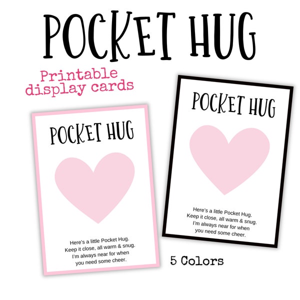 Pocket Hug Cards, Pocket Hug Tags Printable Pocket Hug Token Cards, Pocket Hug Heart, Crochet Pocket Hug Printable Tags for Handmade Crochet