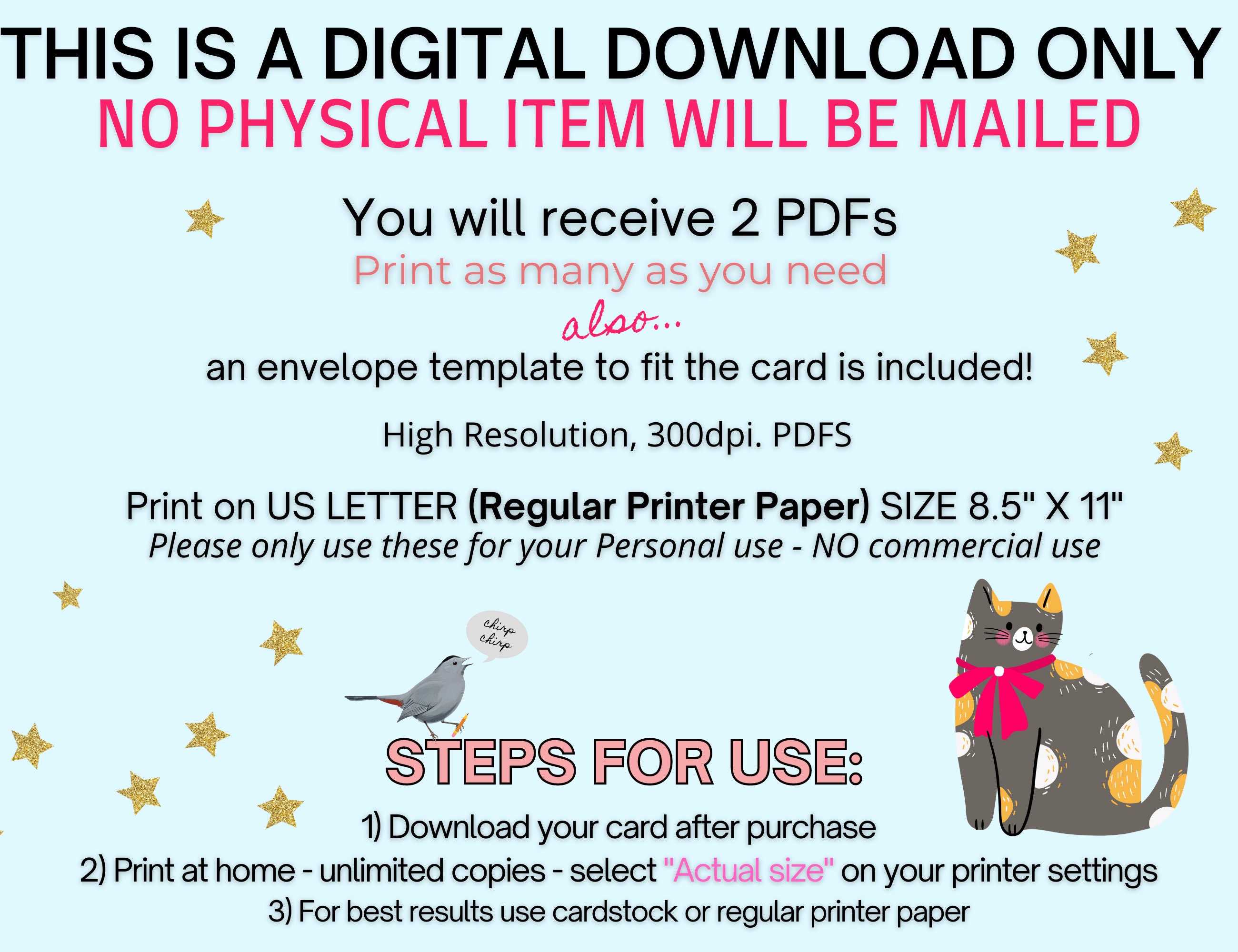Pet Sitter Printable Card Funny Card for Cat Sitter - Etsy