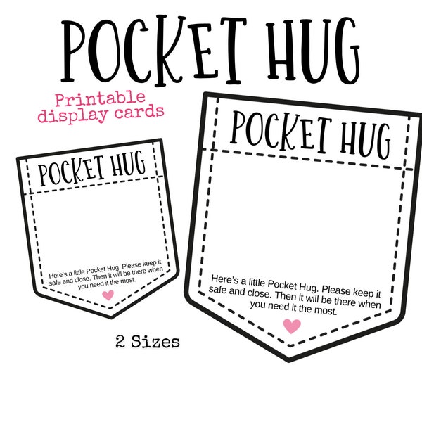 Pocket Hug Cards, Pocket Hug Tags Printable Pocket Hug Token Cards, Pocket Hug Heart, Crochet Pocket Hug Printable Tags for Handmade Crochet