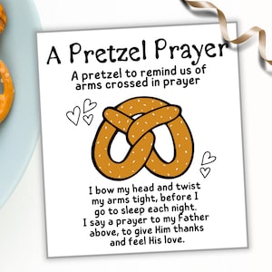 Etiquetas de regalo de poema de oración de pretzel para la iglesia de los niños, regalo de campamento de verano cristiano VBS, etiqueta de regalo religioso, etiqueta de regalo cristiana de Halloween, regalo SUD