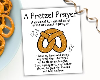Brezel-Gebetsgedicht-Geschenkanhänger für Kinderkirche, christliches Sommercamp-Geschenk VBS, religiöser Geschenkanhänger, christlicher Halloween-Geschenkanhänger, LDS-Geschenk