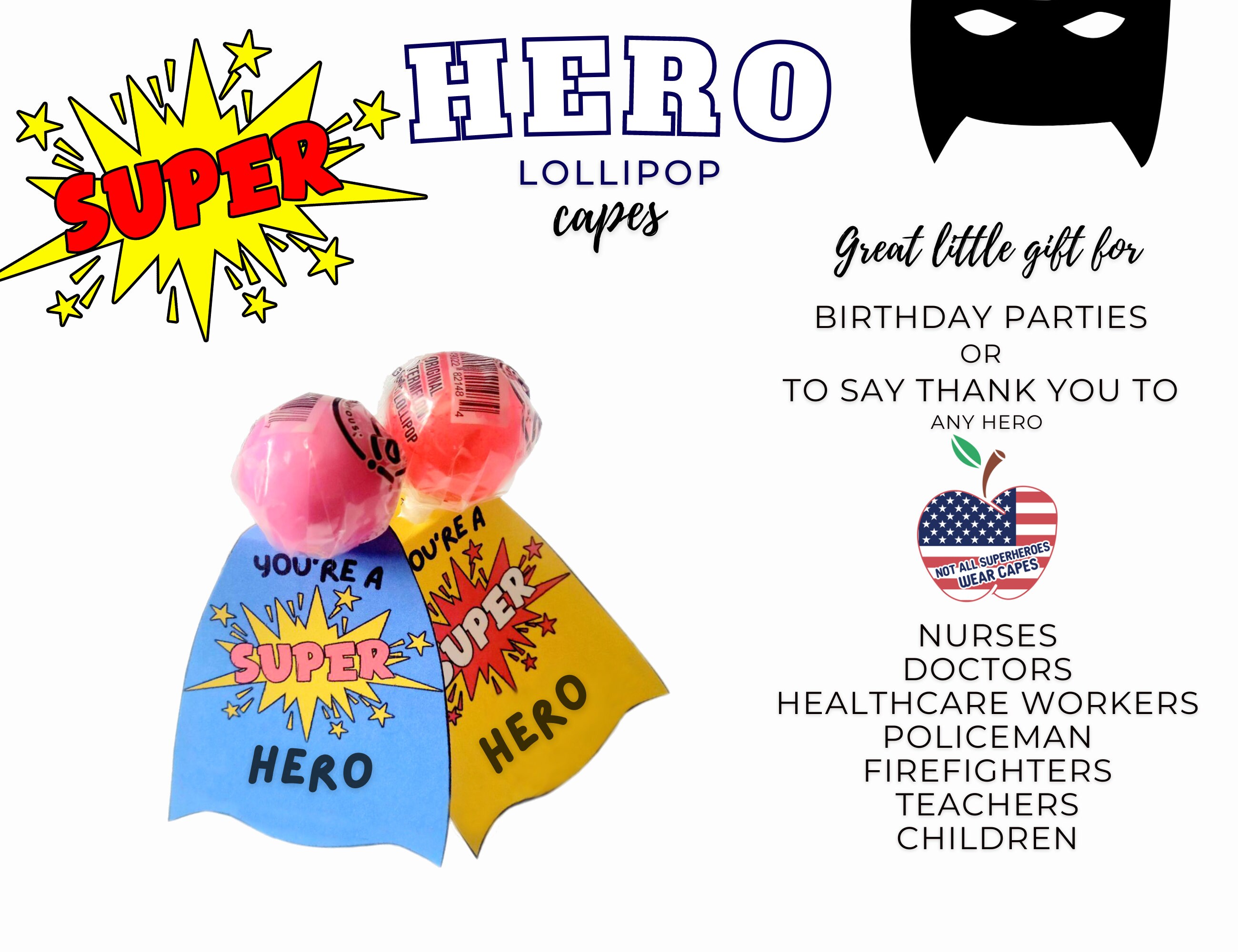 Not All Heros Wear Capes Printable Lollipop Cape for - Etsy