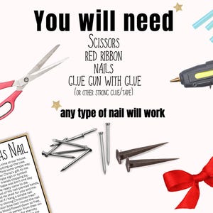 Christmas Nail, Christmas Nail Ornament Card, Christmas Church Gift, Religious Christmas Gift, DIY Christmas Gift, Jesus is the Reason image 4
