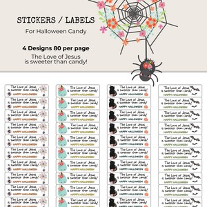 Christian Halloween, Printable Stickers Labels for Candy, Christian ...