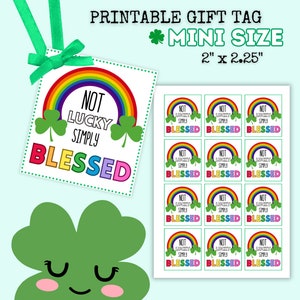 Not Lucky Simply Blessed Geschenkanhänger für Süßigkeiten und Leckereien zum St. Patrick's Day, kleiner Geschenkanhänger für die Kirche, Mini Leckerli Anhänger für Kinder und Kleinkinder