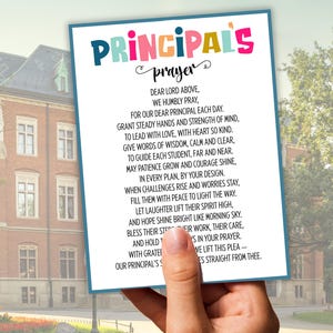 Carte de remerciement de prière pour directeur d'école, Étiquettes de remerciement pour directeur d'école, Carte de retraite de directeur d'école, Carte d'anniversaire de directeur d'école, Cadeau pour directeur d'école