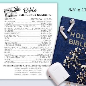 Numéros d'urgence bibliques à imprimer, versets bibliques d'urgence, numéros d'urgence bibliques, numéros de téléphone des versets bibliques, que lire dans les Écritures