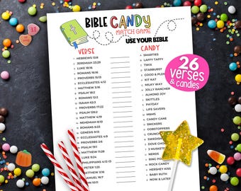 Bible Candy Match Game, Books of the Bible Candy Game, kerkfeestspel, Bijbelspellen voor kinderen en volwassenen, Bijbelspellen voor tieners, jeugdgroep