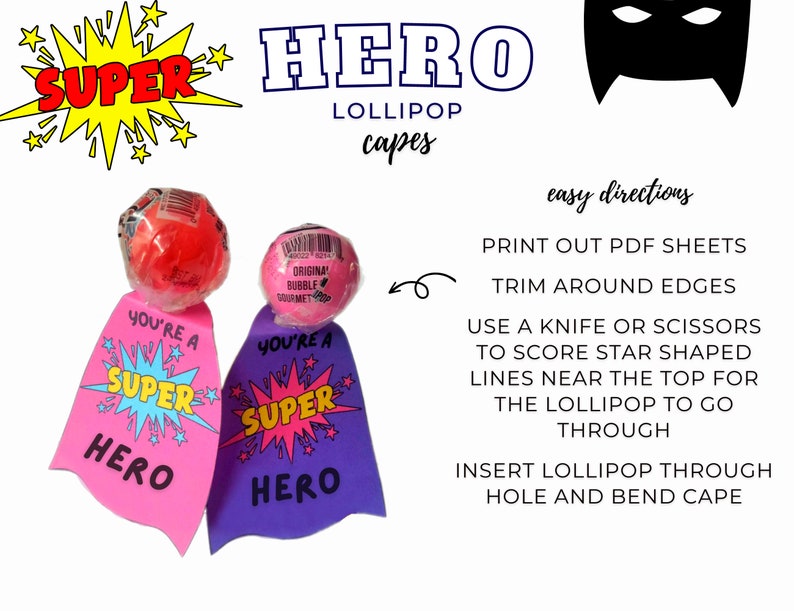 Not All Heros Wear Capes Printable Lollipop Cape for - Etsy