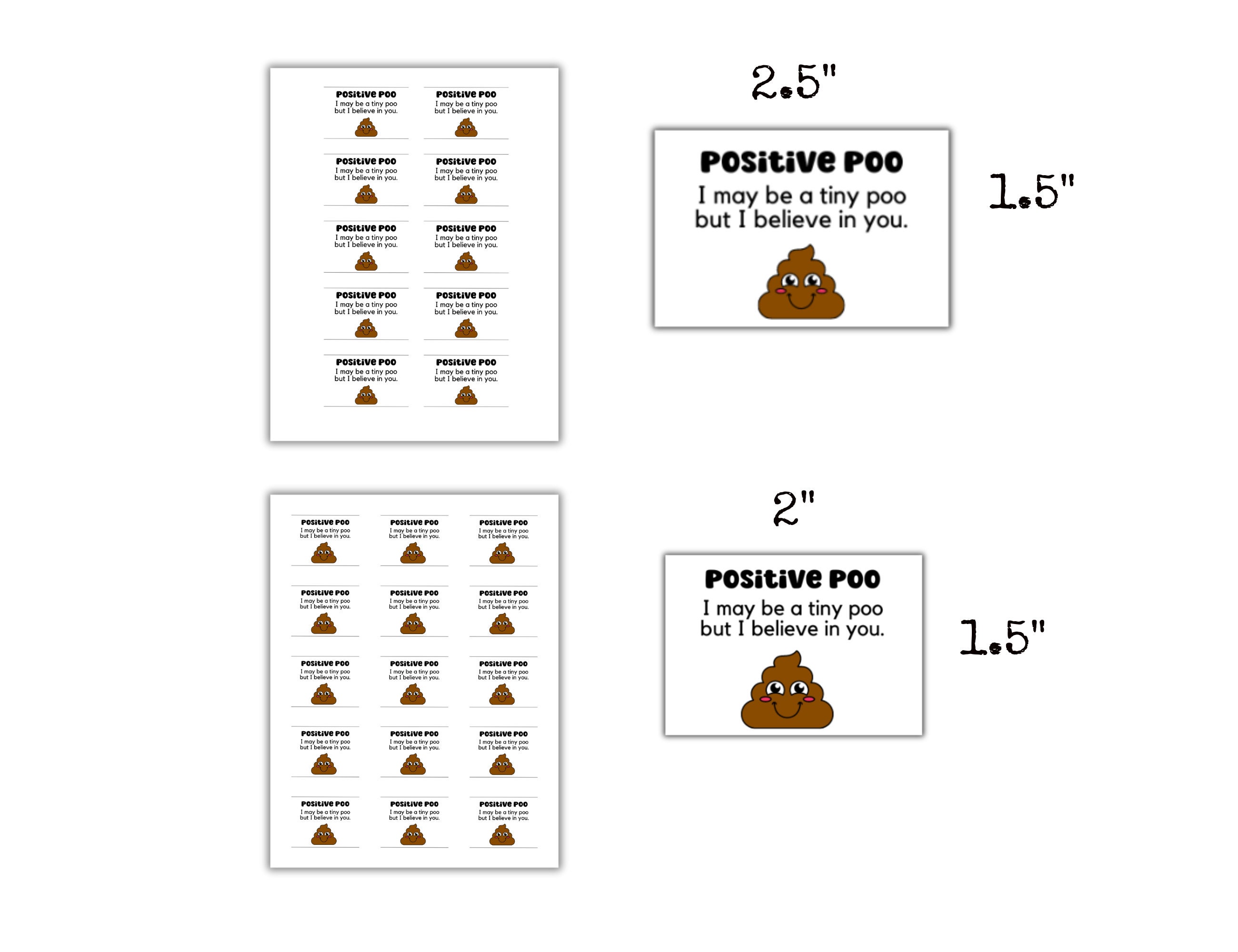 Positive Poo Signs for Crochet Poo, Printable Positive Poo Cards ...