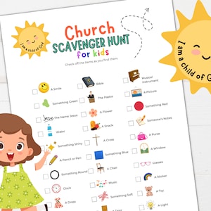 Church Scavenger Hunt for Kids, Sunday School Game, Indoor Scavenger Hunt, Fun Church Activity for Kids, Christian Church Party Games