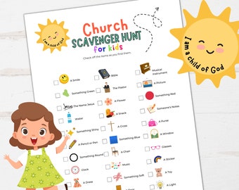 Church Scavenger Hunt for Kids, Sunday School Game, Indoor Scavenger Hunt, Fun Church Activity for Kids, Christian Church Party Games