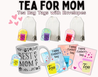 Mother's Day Tea Bag Tags and Envelopes, Tea Gifts for Mom, Tea Lover Gift, Tea for Grandma, Tea for Mimi, Tea for Nana, Mother's Day Gift